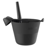 Harvia SA009 recycled plastic sauna click pail and ladle set black