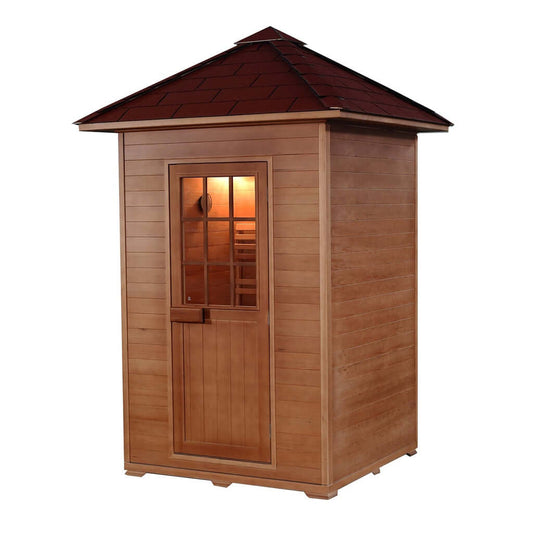 Sunray Eagle 2 Person Outdoor Traditional Sauna HL200D1, RecovAthlete