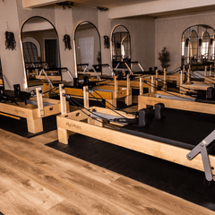 Align Pilates M8-Pro Maple Wood Pilates Reformer with Pro Sitting Box