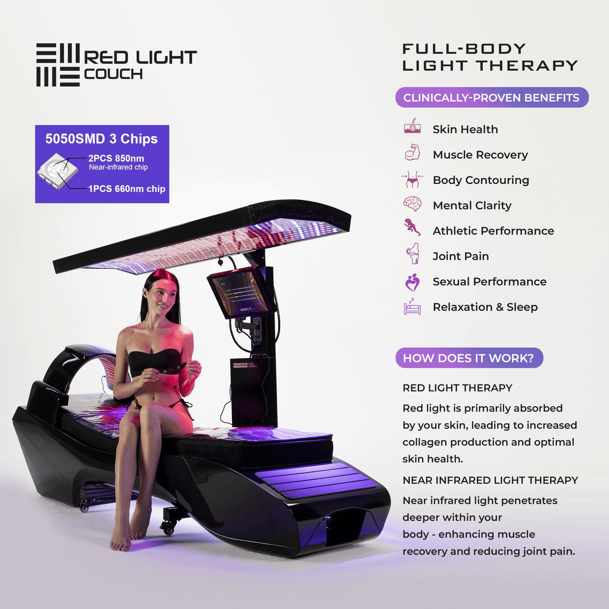 Vacuactivus InfraCouch – Advanced Red Light Therapy Recliner, view 9, RecovAthlete