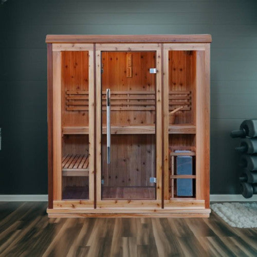 SunRay Hampton 3 Person Traditional Indoor Sauna, RecovAthlete