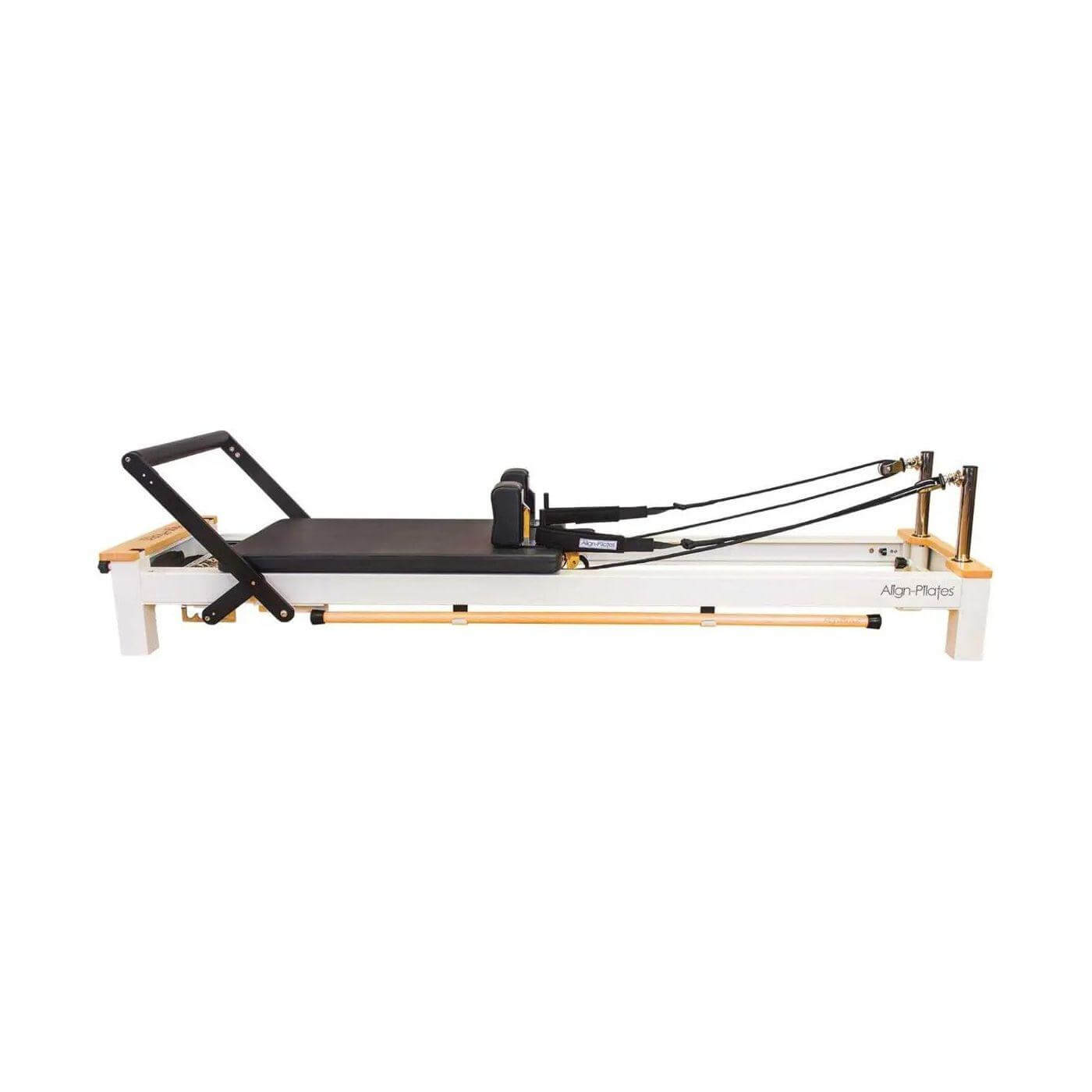 Align Pilates C8-S Pro white reformer, full side view on standard legs