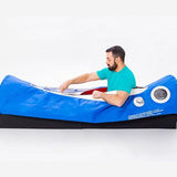 Athlete sitting comfortably inside OxyNova 5 hyperbaric chamber – RecovAthlete