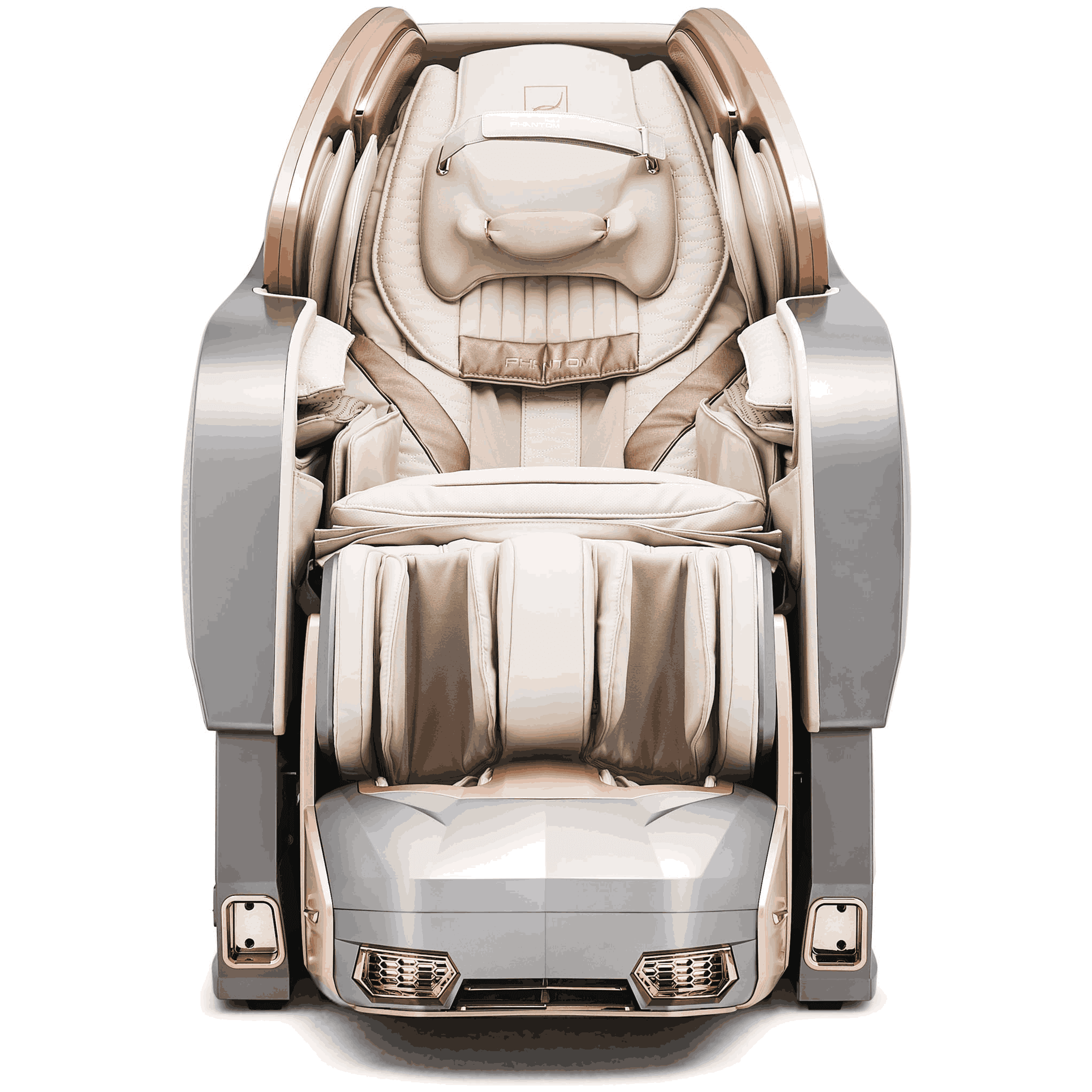 Bodyfriend Phantom Medical Care massage chair front view in silver-Recovathlete