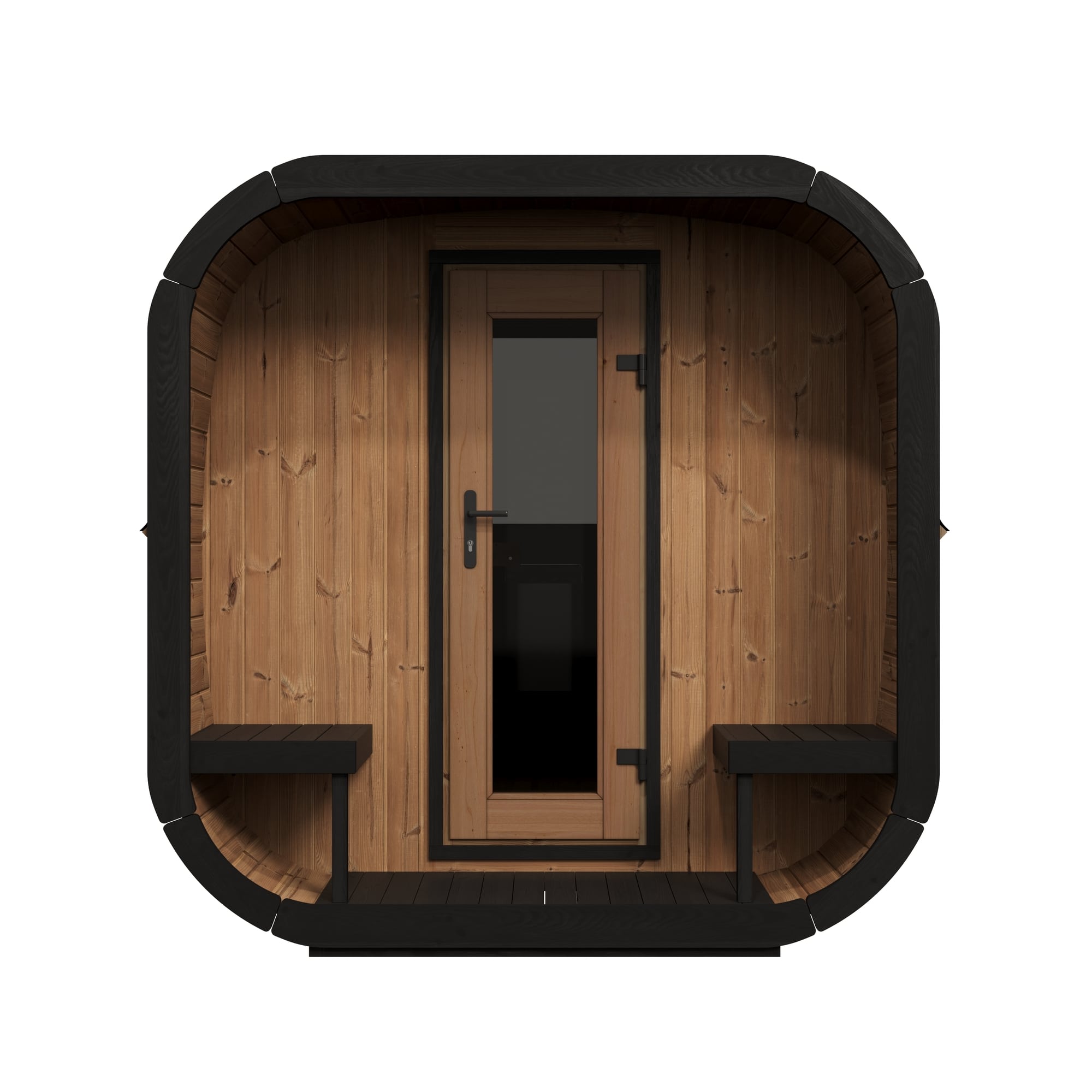 SaunaLife Model CL12GCP 8 Person Cube Series Luxury Outdoor Sauna Kit with Changeroom, view 3, RecovAthlete