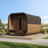 SaunaLife Model CL12GCP 8 Person Cube Series Luxury Outdoor Sauna Kit with Changeroom