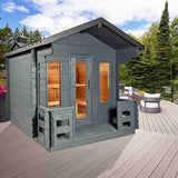 Leisurecraft CT Georgian Cabin Sauna with Porch CTC88PW | 2-6 Person Sauna