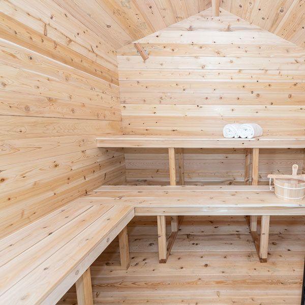 Leisurecraft CT Georgian Cabin Sauna with Porch CTC88PW | 2-6 Person Sauna, view 8, RecovAthlete