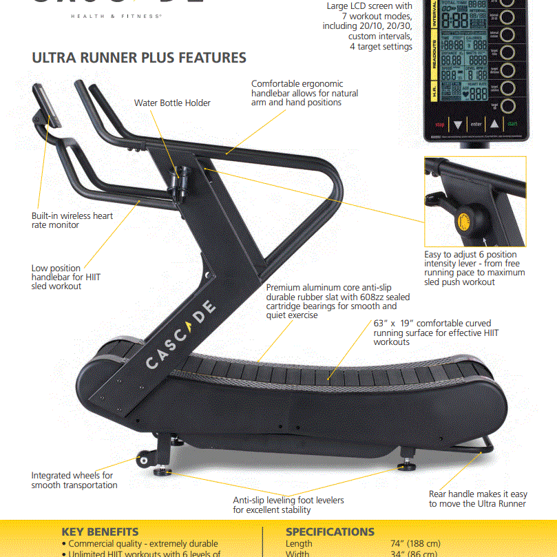 Cascade Ultra Runner Plus Treadmill, view 11, RecovAthlete