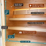 SaunaLife G2 Sauna – 4-Person Outdoor DIY Sauna Kit | Garden-Series
