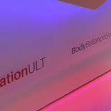 Detail of control panel and hinge on OvationULT red light therapy bed – ovation red light therapy – RecovAthlete
