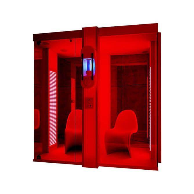 Ergonomic Seating Inside HaloRED Wellness Booth