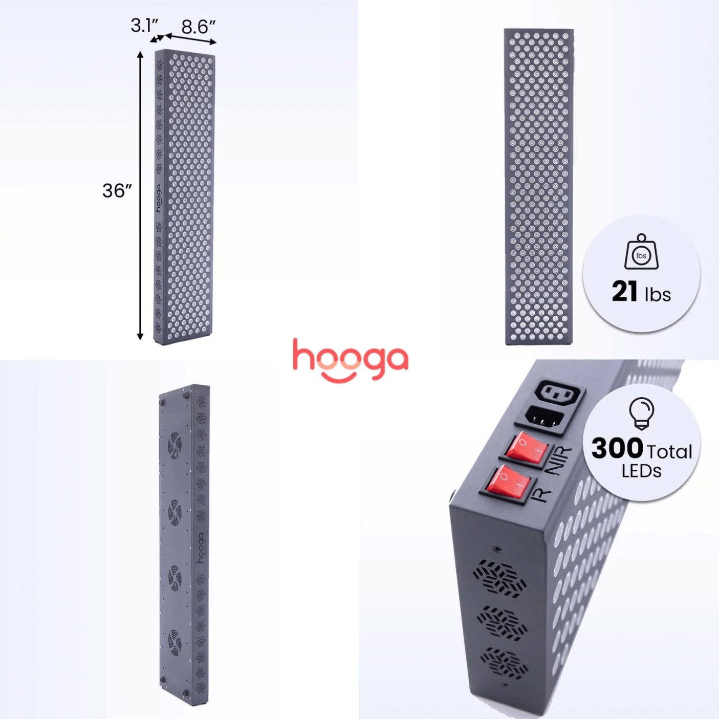 Hooga PRO 1500 Red Light Therapy Panel, view 4, RecovAthlete