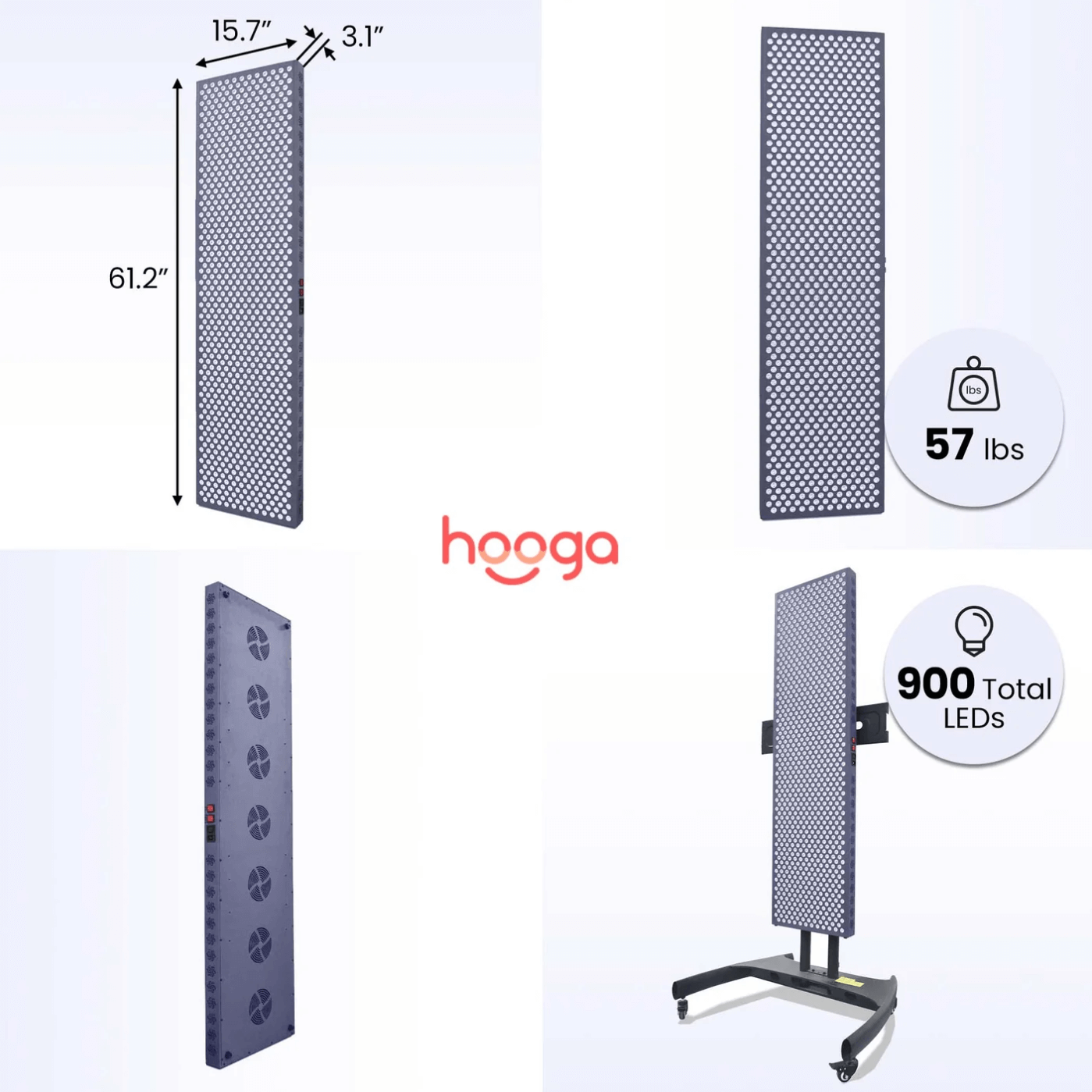 Hooga PRO4500 Red Light Therapy Panel dimensions and weight specifications