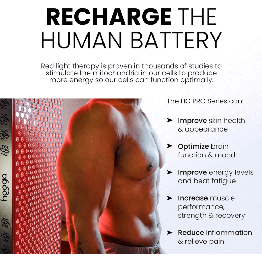 Hooga PRO4500 Red Light Therapy Panel energy boost feature