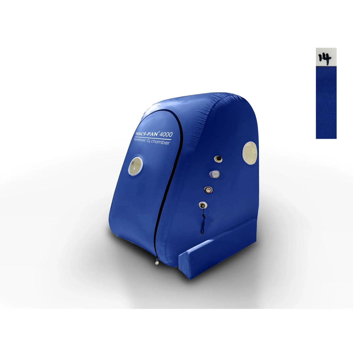 Macy-Pan MC4000 Hyperbaric Chamber in blue, designed for wheelchair accessibility and optimal healing.