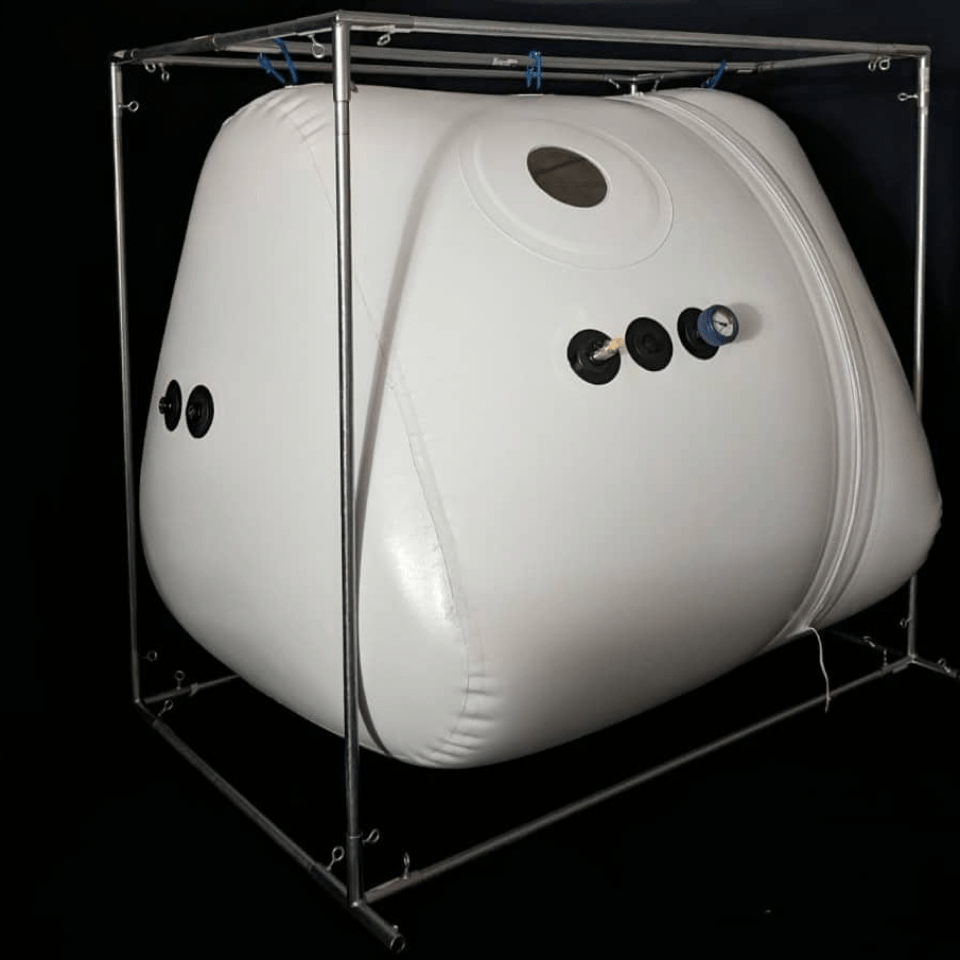 Newtowne 54" Hyperbaric Chamber with safety features for therapeutic healing and comfort.