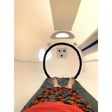 View inside the newtowne hyperbarics c4‑40 home chamber r, spacious with a 40" diameter for comfortable recovery sessions.