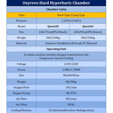 Oxyrevo Quest30 1.5 - 2.0 ATA Hard Hyperbaric Chamber