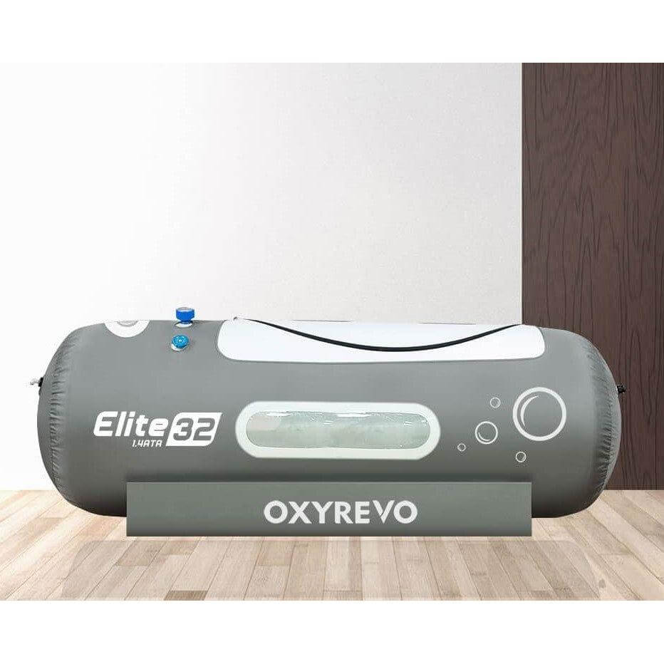 OxyRevo Elite 32 1.4 ATA Hyperbaric Chamber in an indoor setting.