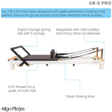 C8-S Pro head rest and rope adjusters seen from above