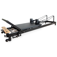 Black R8-Pro reformer, further studio view of the frame and carriage