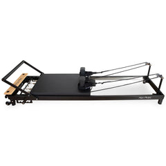 Black R8-Pro reformer, view along the carriage toward the footbar
