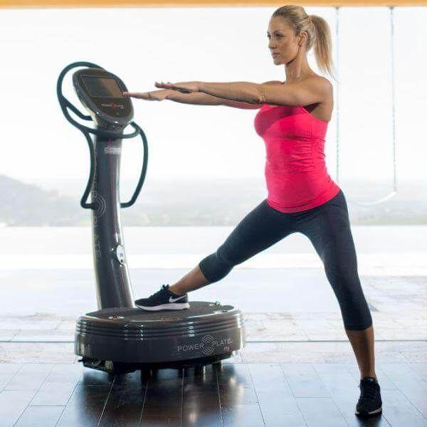 Power Plate my7 whole body vibration machine  girl stretching