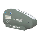 Right side view of oxyrevo forward90 portable sitting hyperbaric chamber product information with zipper and window detail – RecovAthlete