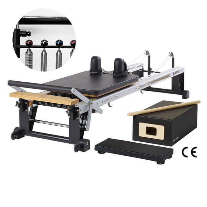 Merrithew V2 Max Reformer Bundle with High Precision Gearbar in black color