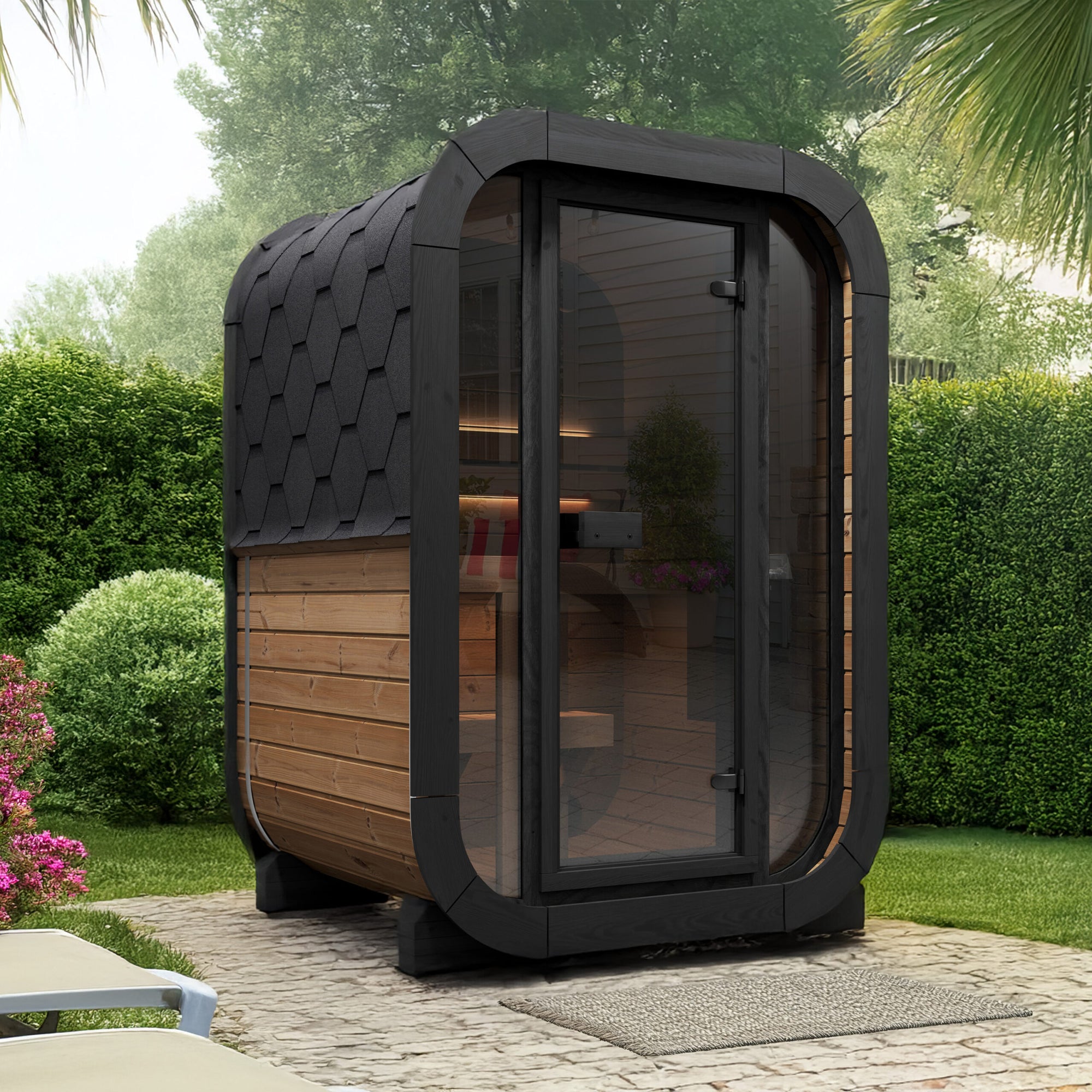 SaunaLife CL3G Cube Sauna – 2-Person Cube-Series Outdoor Home Sauna Kit, RecovAthlete