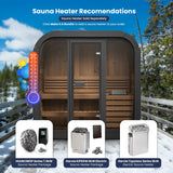 SaunaLife CL7G Sauna – 6-Person Cube-Series Outdoor Home Sauna Kit