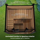 SaunaLife CL3G Cube Sauna – 2-Person Cube-Series Outdoor Home Sauna Kit