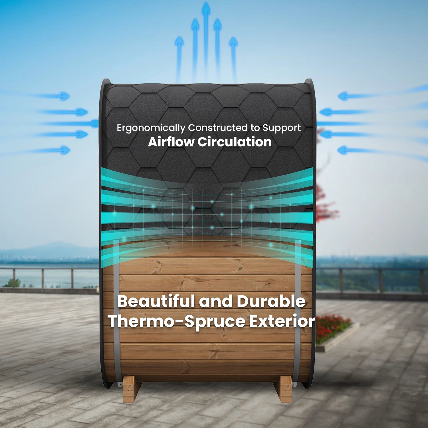 SaunaLife CL3G Cube Sauna – 2-Person Cube-Series Outdoor Home Sauna Kit, view 7, RecovAthlete