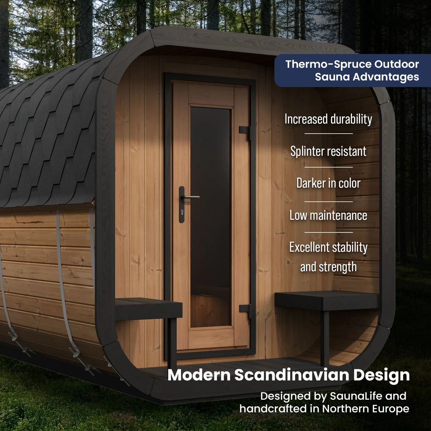 SaunaLife Model CL12GCP 8 Person Cube Series Luxury Outdoor Sauna Kit with Changeroom, view 6, RecovAthlete