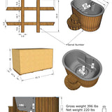 SaunaLife 2-Person Black Thermo-Pine Cold/Hot Plunge Tub | Model S2B
