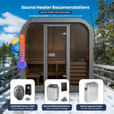 SaunaLife CL5G Sauna – 4-Person Cube-Series Outdoor Home Sauna Kit