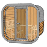 SaunaLife CL7G Sauna – 6-Person Cube-Series Outdoor Home Sauna Kit