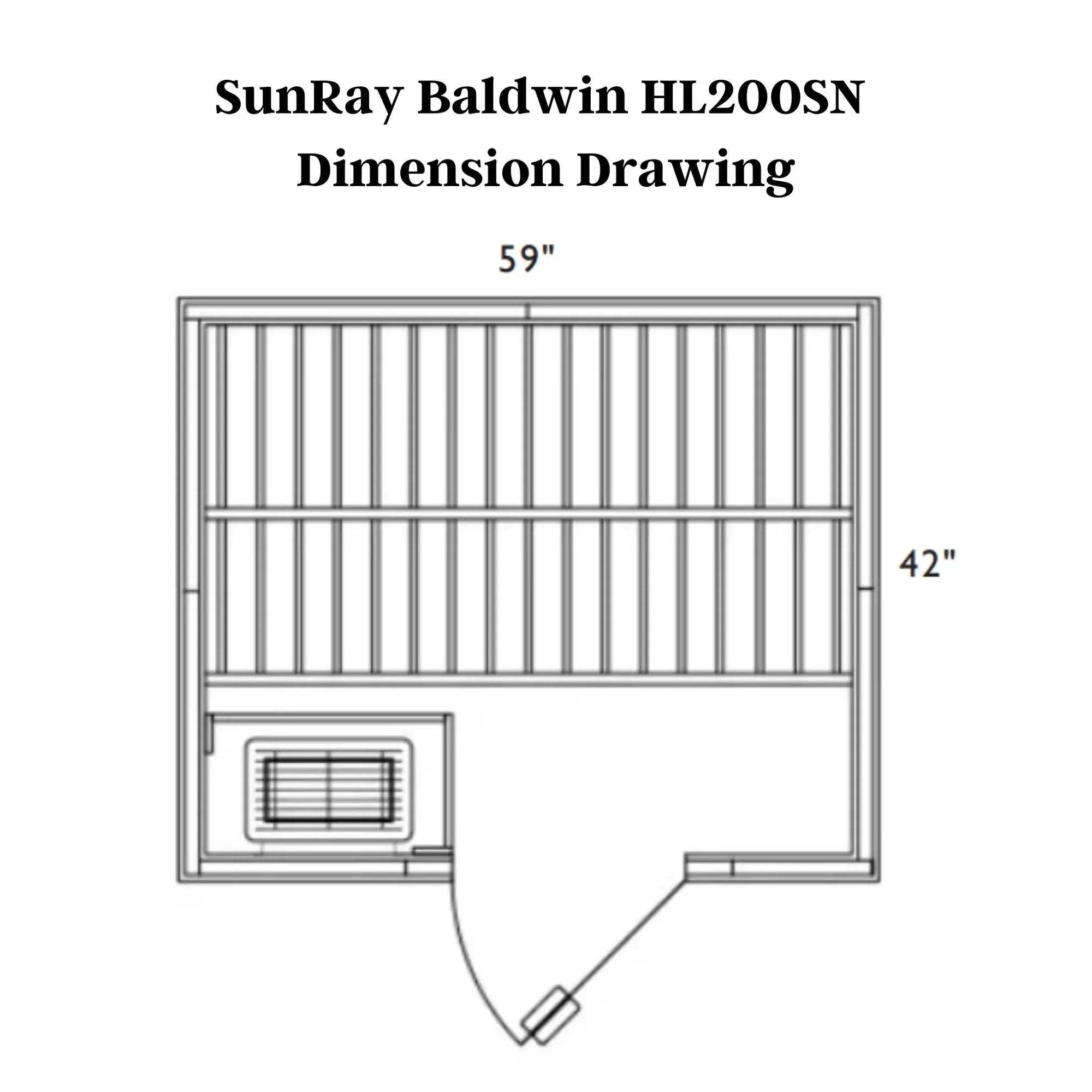 Sunray Baldwin 2 Person Traditional Sauna hl200sn, view 14, RecovAthlete