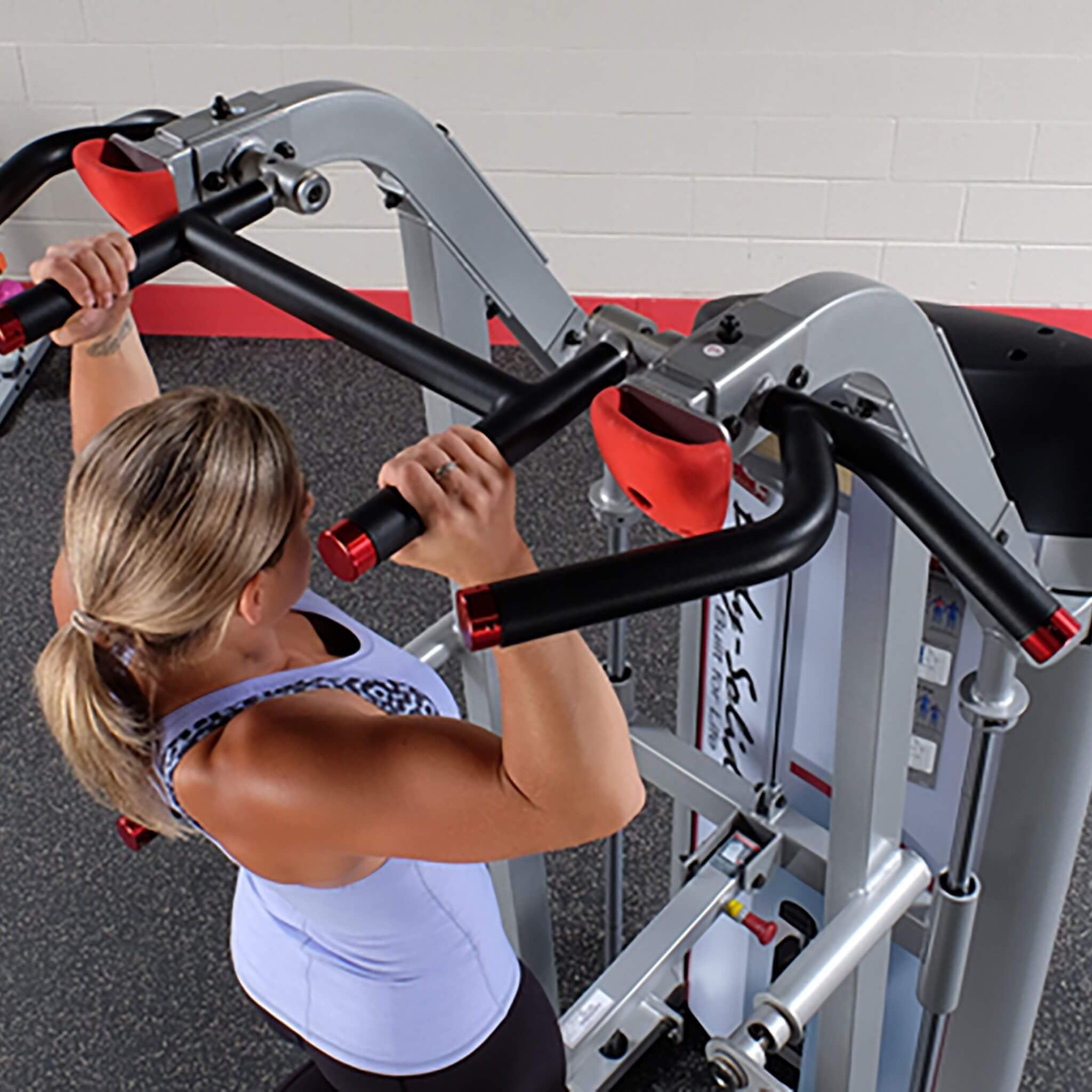 body solid s2acd assisted chin dip exercise chin up top view