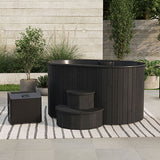 SaunaLife 2-Person Black Thermo-Pine Cold/Hot Plunge Tub | Model S2B