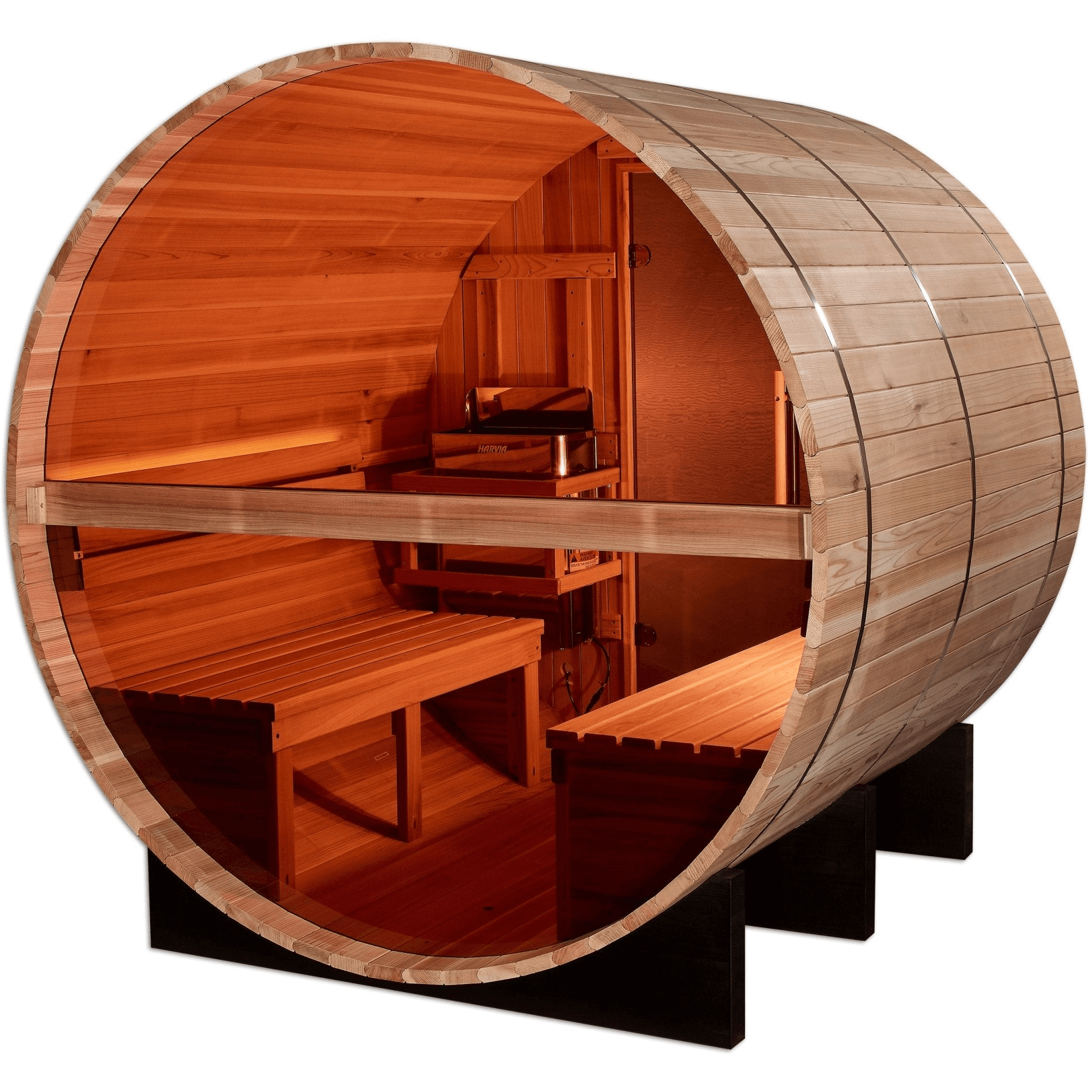Golden Designs "Zurich" 4 Person Barrel with Bronze Privacy View - Traditional Steam Sauna - Pacific Cedar - GDI-B024-01 Acrylic Back WallGolden Designs Inc.SaunasRecovAthlete