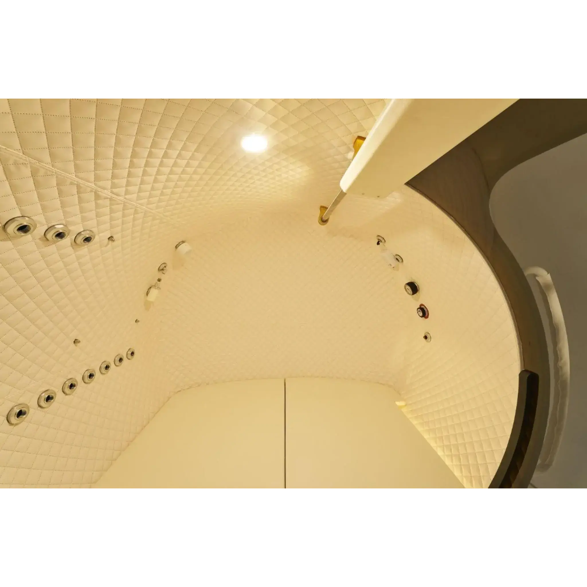 Interior view of the Macy-Pan HE5000 Hyperbaric Oxygen Therapy Chamber showcasing its spacious design.