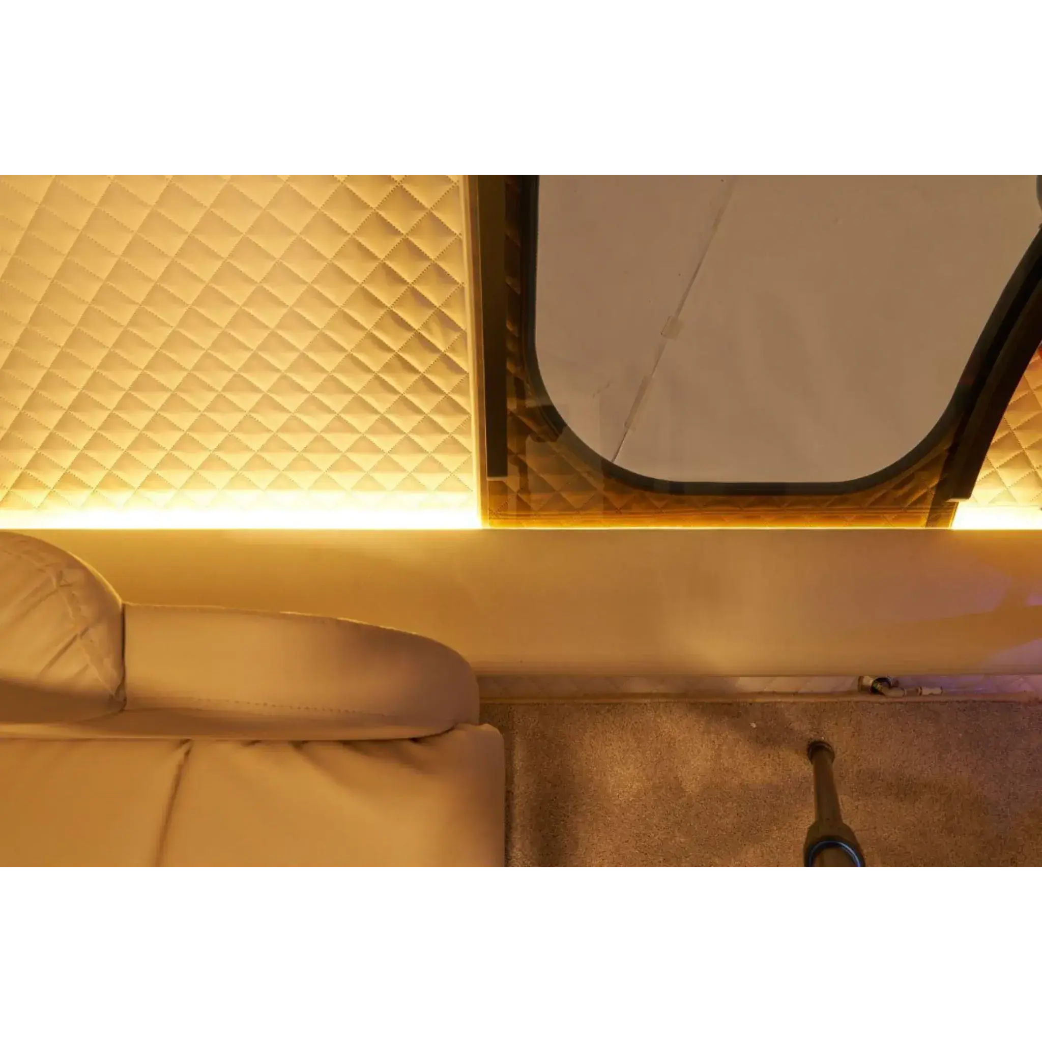 Interior view of the Macy-Pan Hyperbaric Chamber highlighting soft lighting and spacious design.