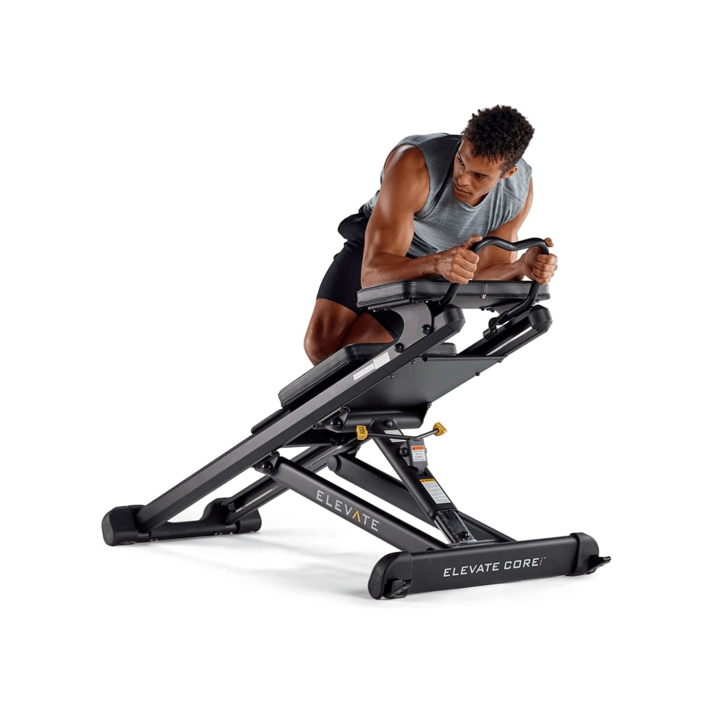 man doing side twist exercises on elevate core adj