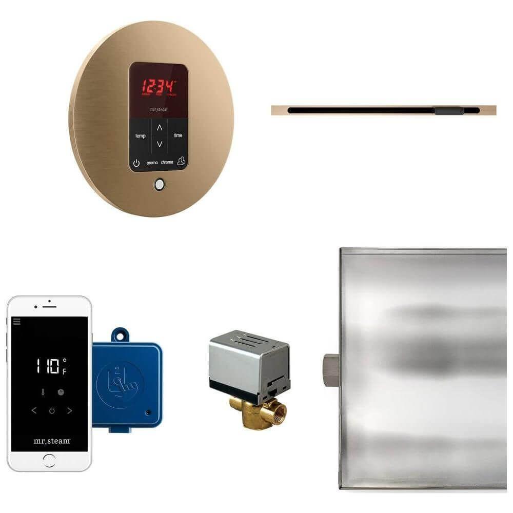 Mr. Steam Butler Linear Steam Shower Control Package with iTempoPlus Control and Linear SteamHead Round