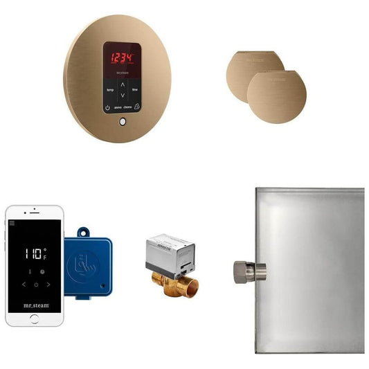 Mr. Steam Butler Max Steam Shower Control Package with iTempoPlus Control and Aroma Designer SteamHead Round, RecovAthlete
