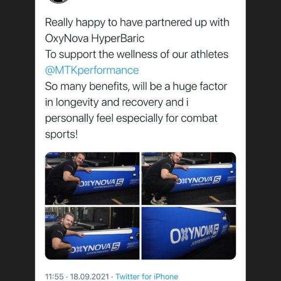 Professional athlete endorsement of hyperbaric chamber for performance – RecovAthlete