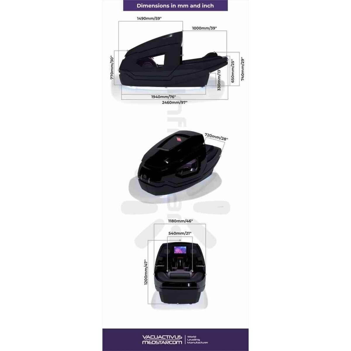 Vacuactivus InfraStar Infrared Vaccum Bike, view 24, RecovAthlete