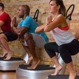 group squat exercise on Power Plate Pro5 fitness equipment with vibration technology